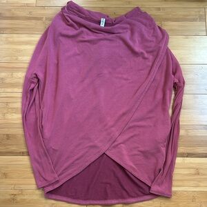 Athleta Purana Wrap sweatshirt size XS burgundy